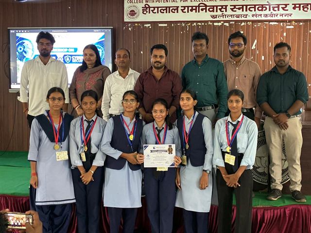 The 1st rank team in the group assessment with gold medals